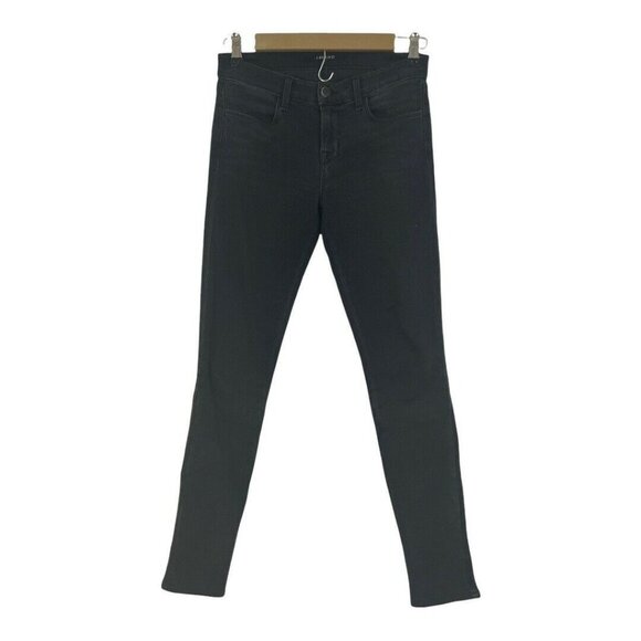 J Brand Womens Size 26 Gray Black Leather Pieced Skinny Jeans - Picture 1 of 9